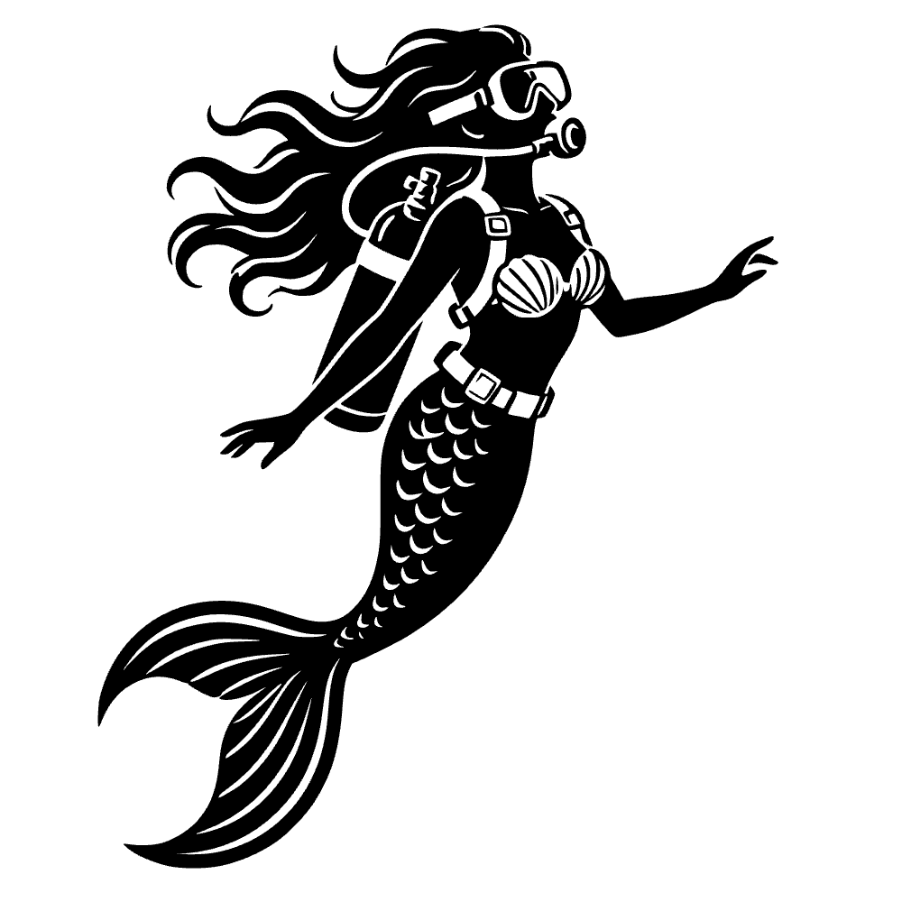 Mermaid Wearing Scuba Gear SVG SVG cut file preview