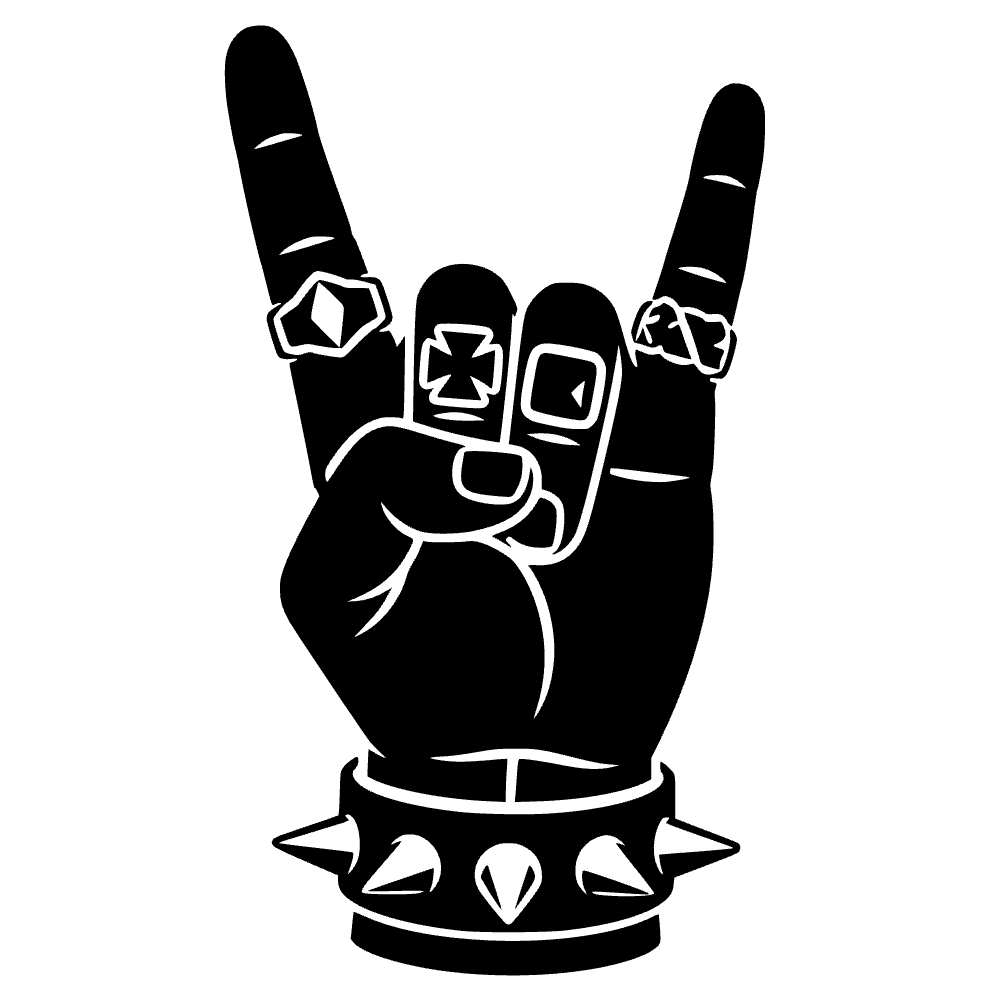 Mano con cuernos de metal — archivo SVG