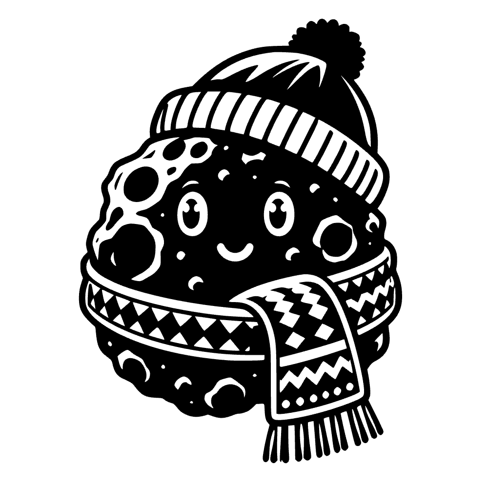 Meteorite Wearing Winter Beanie SVG cut file