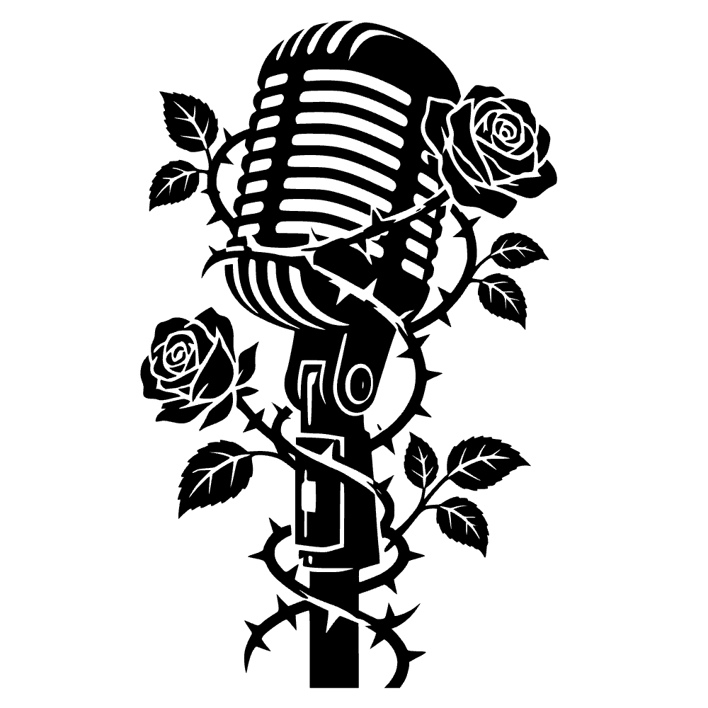 Microphone Wrapped Thorny Rose SVG SVG cut file preview