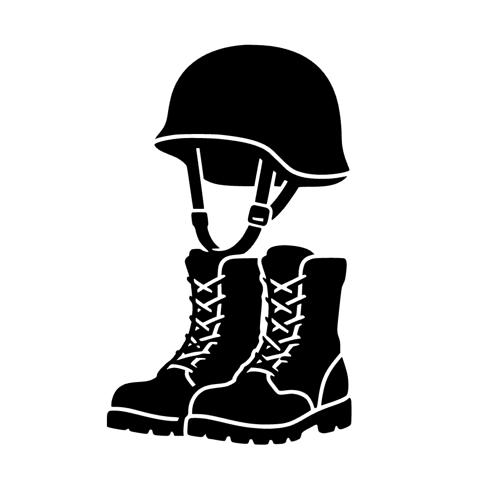 Casco y botas militares — archivo SVG