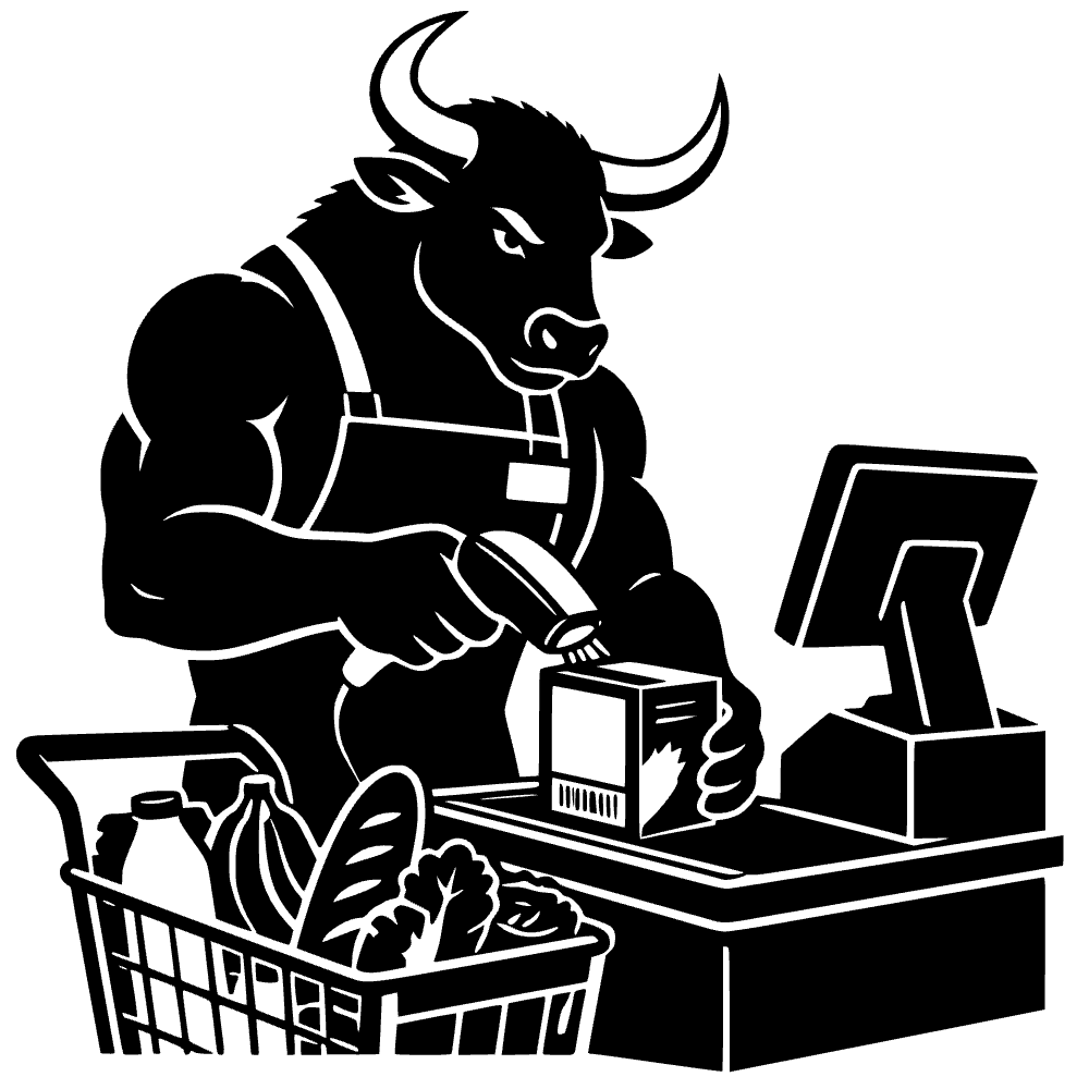 Minotauro escaneando compras — archivo SVG