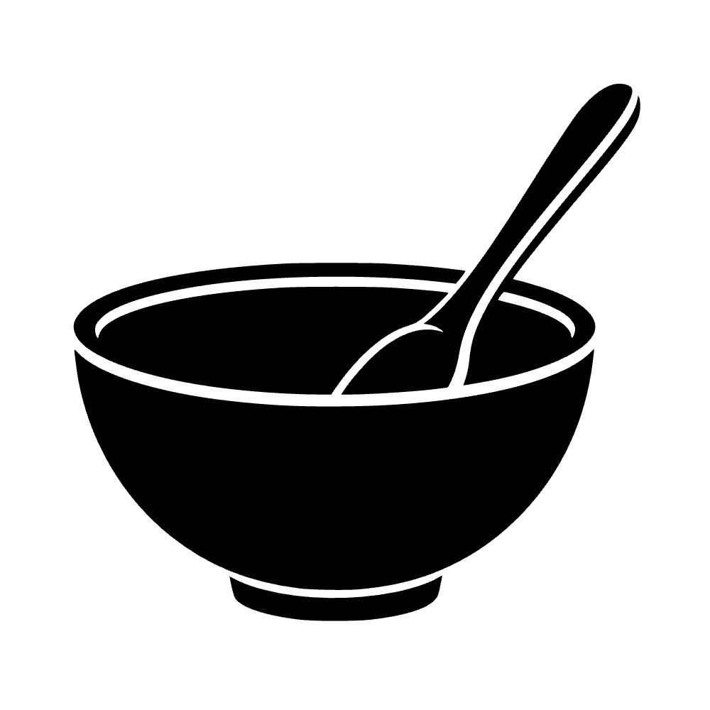 Tazón de mezclar con cuchara — archivo SVG