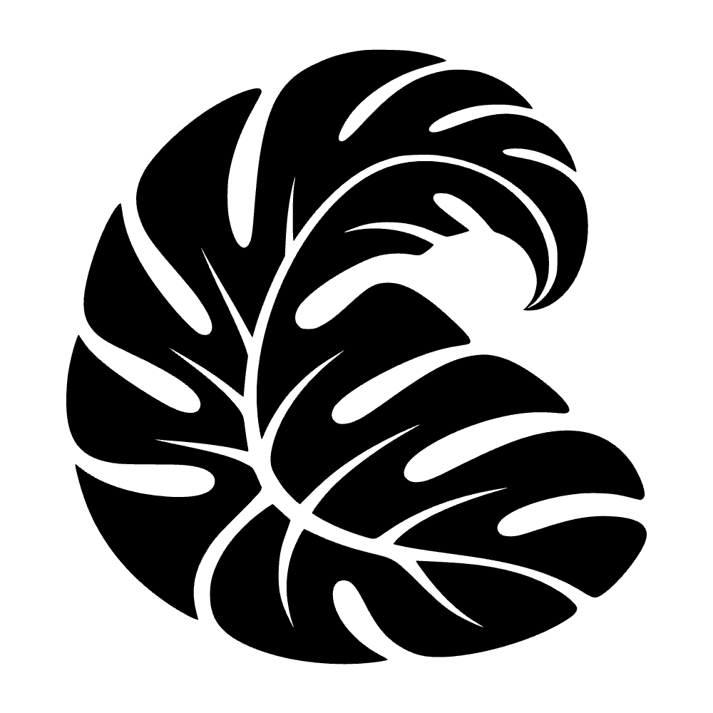 Hoja de monstera en ola — archivo SVG