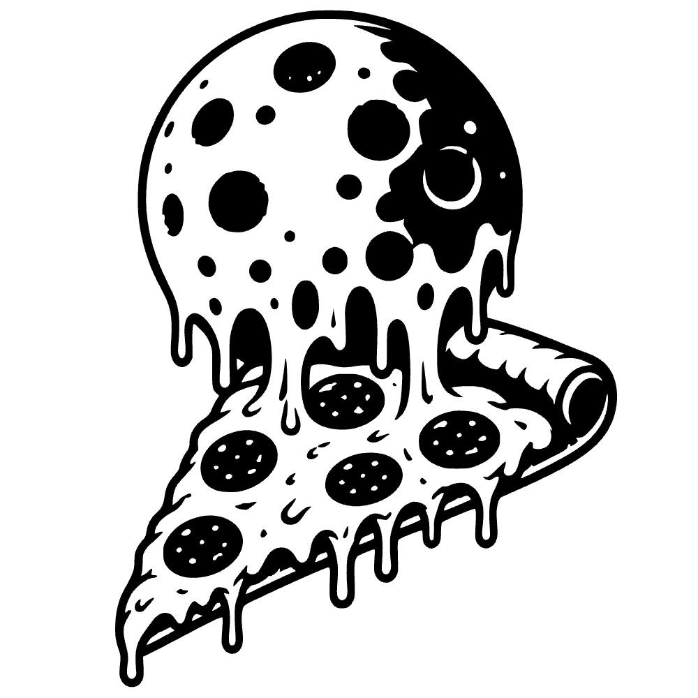 Moon Melting Like Cheese Icon SVG cut file preview