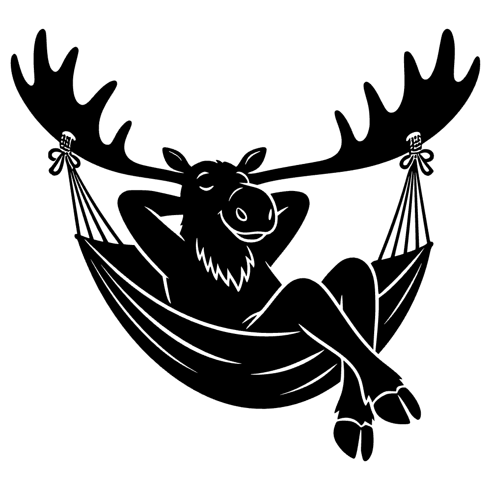Moose Relaxing Hammock SVG cut file