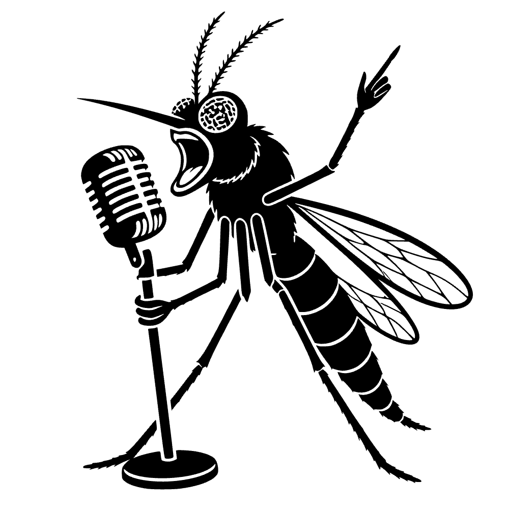 Mosquito cantando apasionadamente — archivo SVG