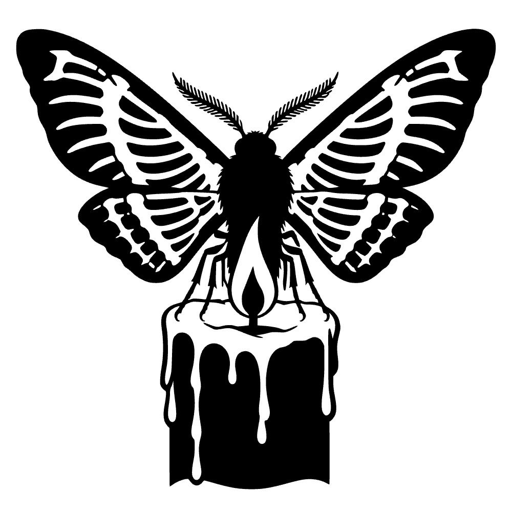 Patrón de polilla en caja torácica humana — archivo SVG