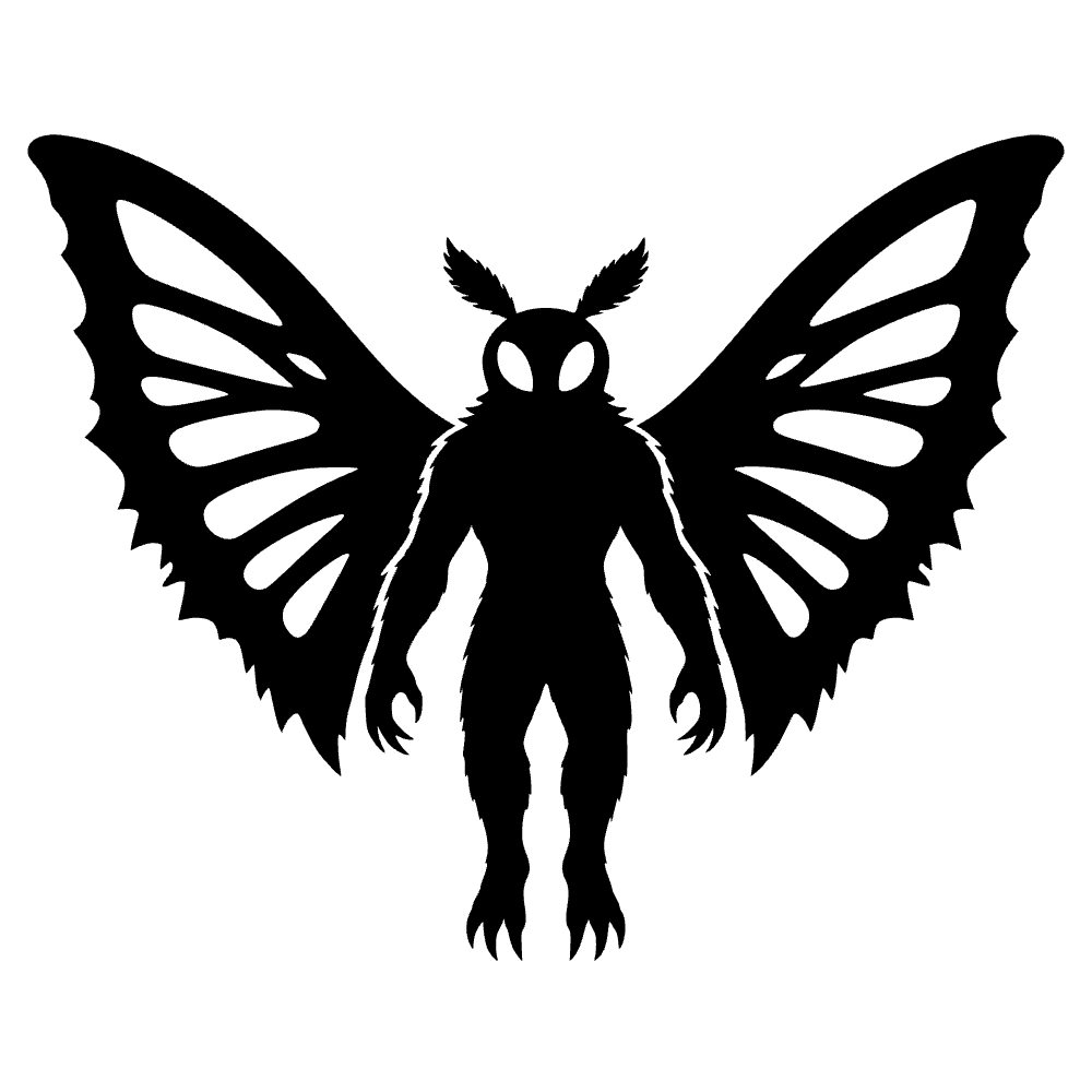 Mothman Spread Wings SVG cut file preview