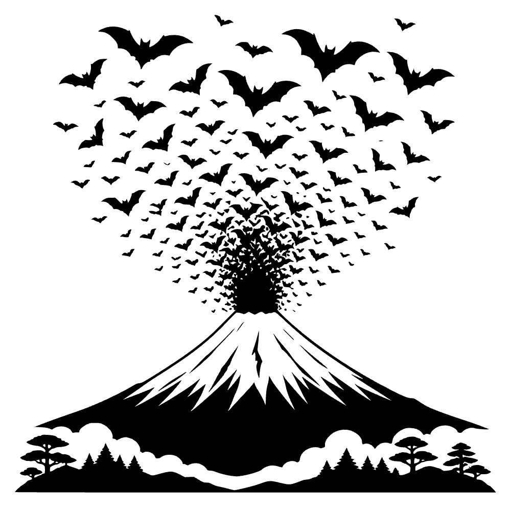 Monte Fuji en erupción — archivo SVG