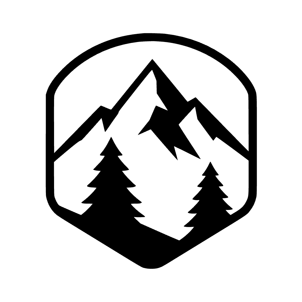 Mountain Badge Trees SVG cut file preview