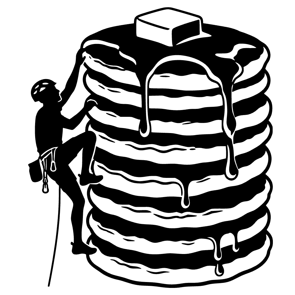 Mountain Climber Scaling Pancakes SVG SVG cut file preview