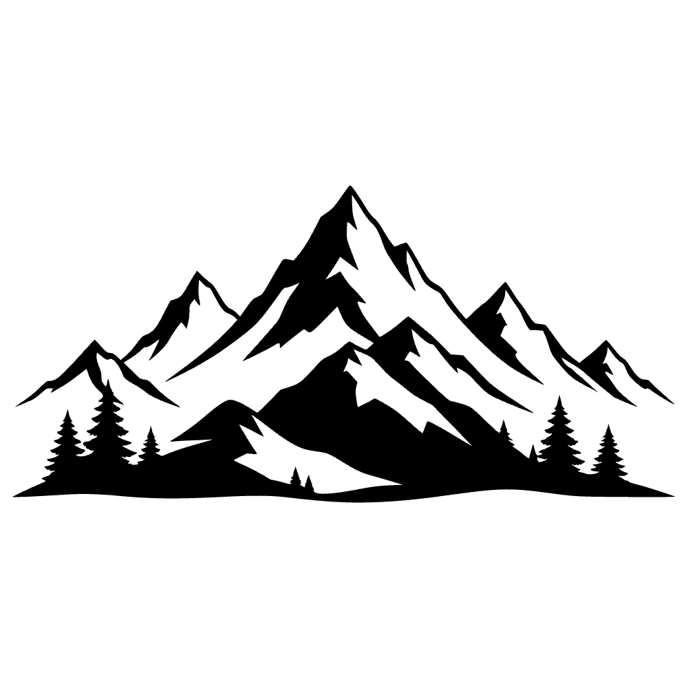 Mountain Range Peaks Icon SVG cut file preview
