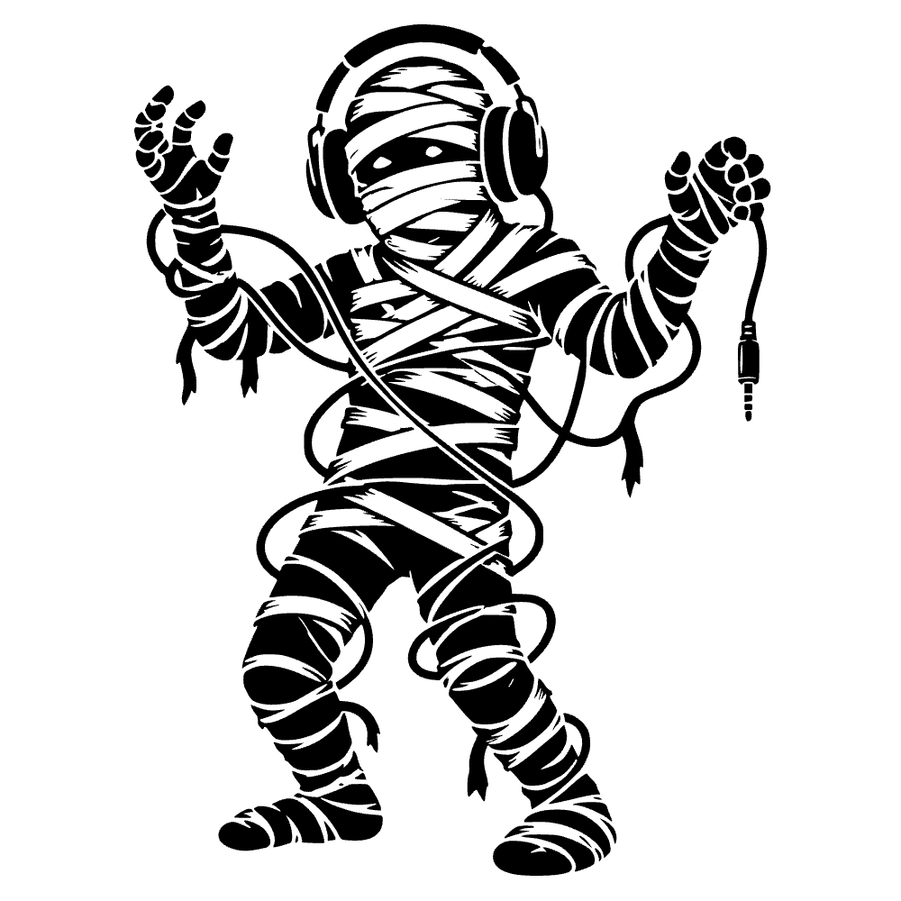 Mummy Tangled In Headphones SVG SVG cut file preview