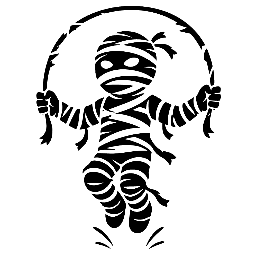 Mummy Unwrapping Itself SVG cut file preview