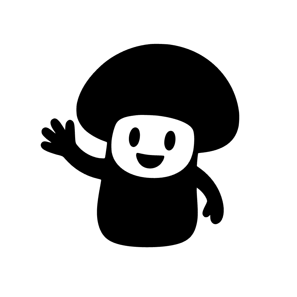 Mushroom Character Silhouette SVG cut file preview