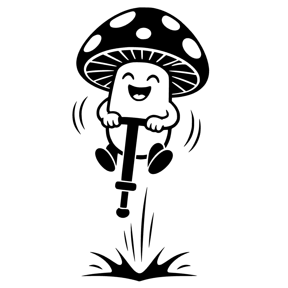 Mushroom Happily Bouncing SVG cut file preview