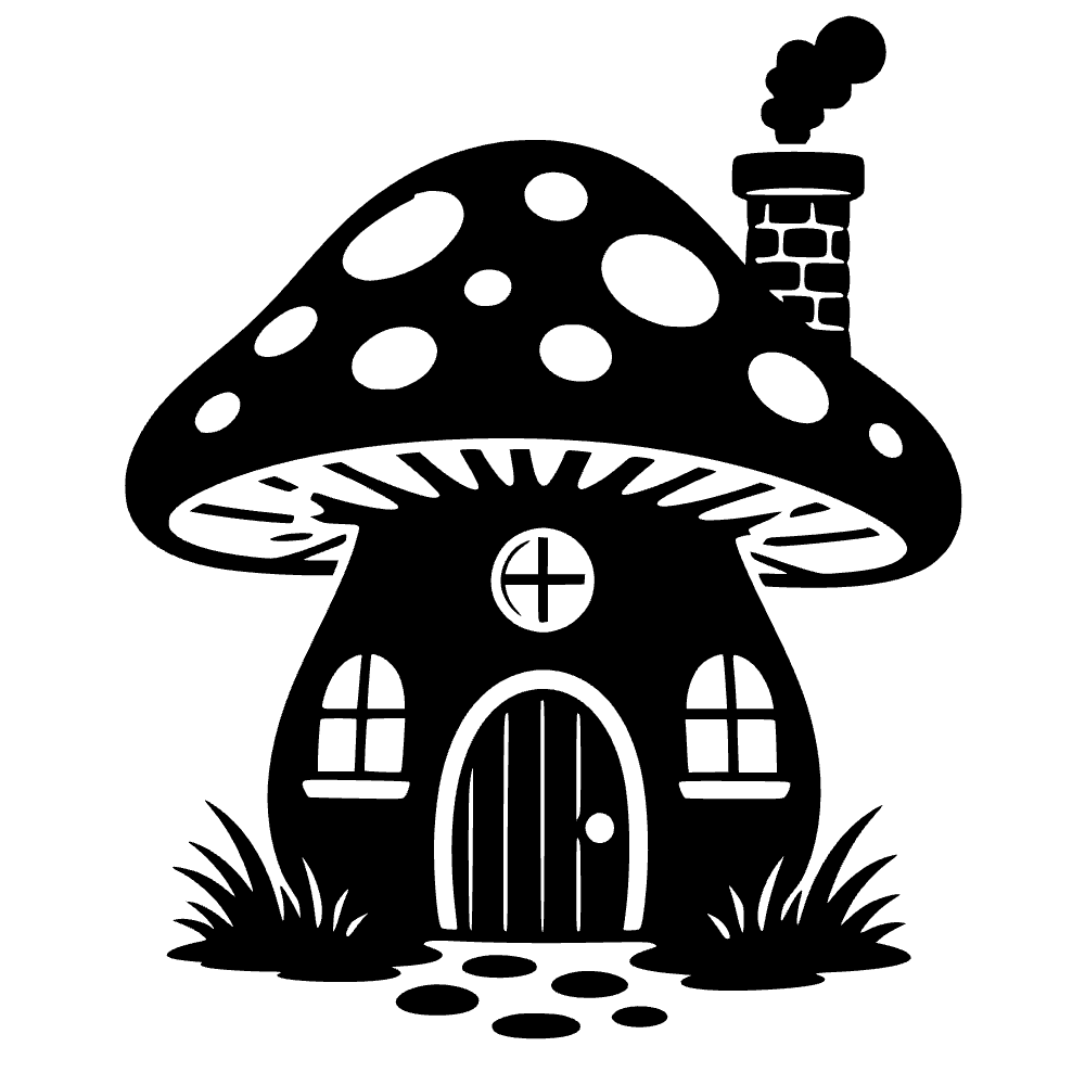Mushroom House Icon SVG cut file preview