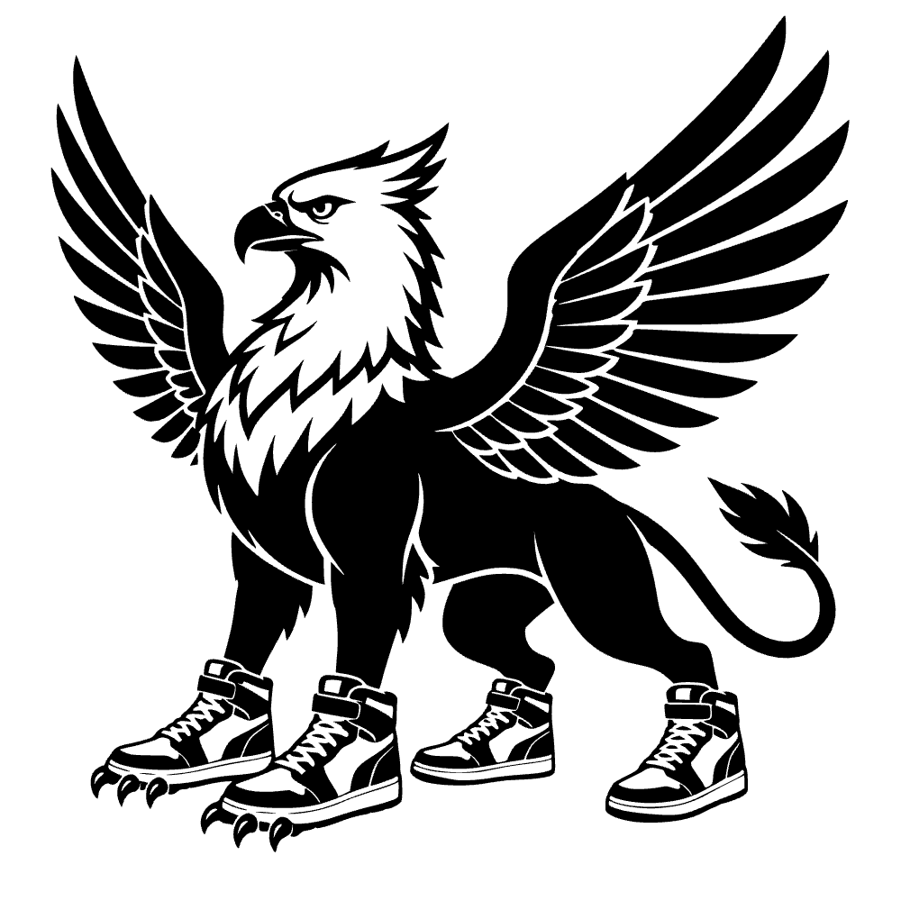 Mythical Griffin Wearing High Tops SVG cut file preview