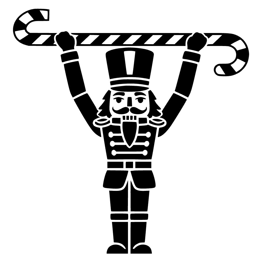 Cascanueces levantando un bastón de caramelo — archivo SVG