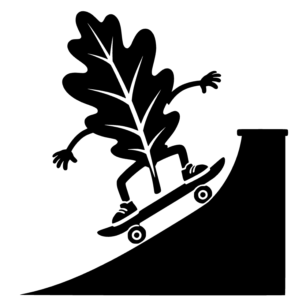 Patinador con hoja de roble — archivo SVG