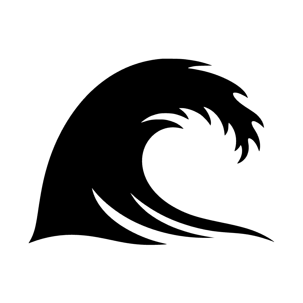 Ocean Wave Curl Silhouette SVG cut file preview