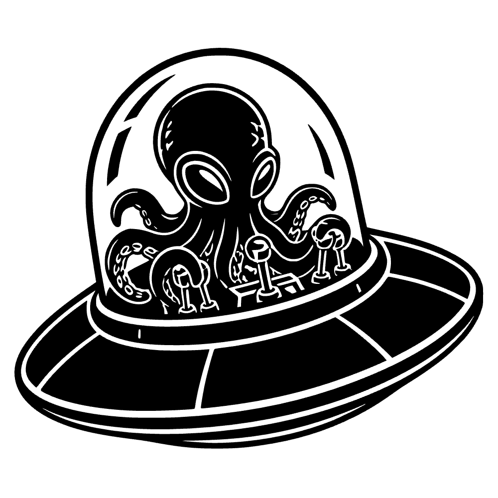 Pulpo extraterrestre pilotando — archivo SVG