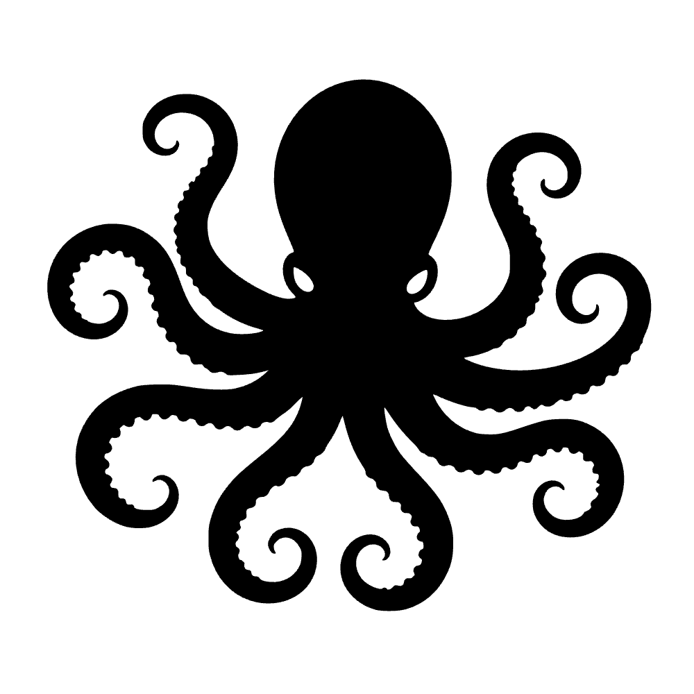 Octopus Curling Arms SVG cut file preview
