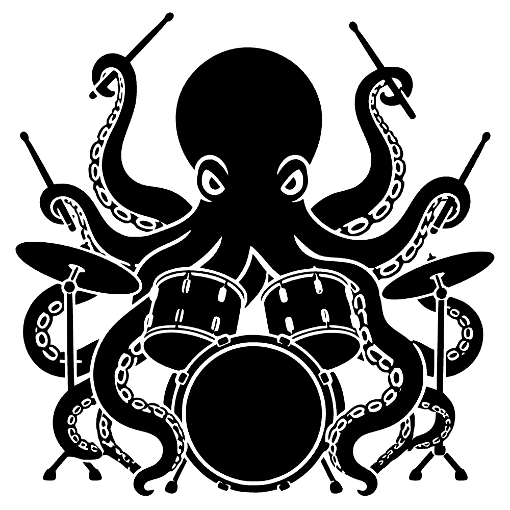 Pulpo baterista — archivo SVG