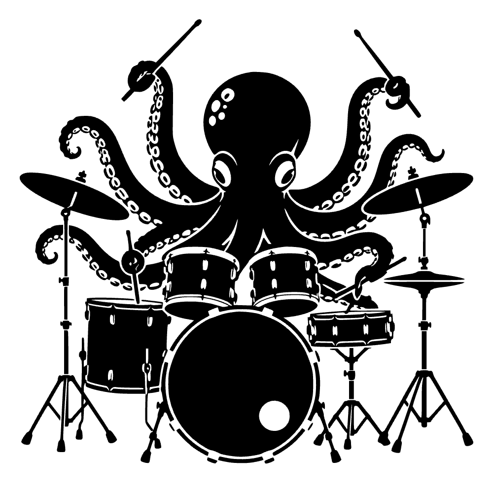 Octopus Playing Drums SVG SVG cut file preview