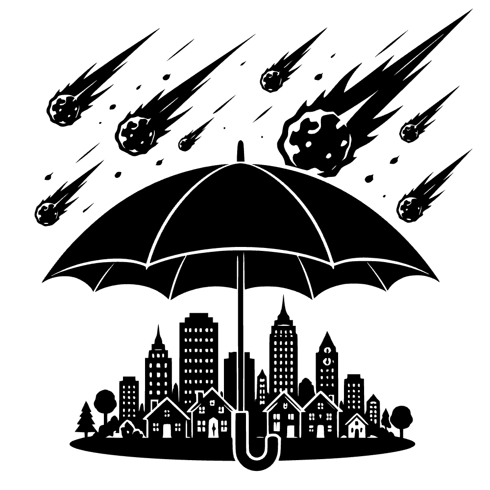 Paraguas abierto protegiendo — archivo SVG