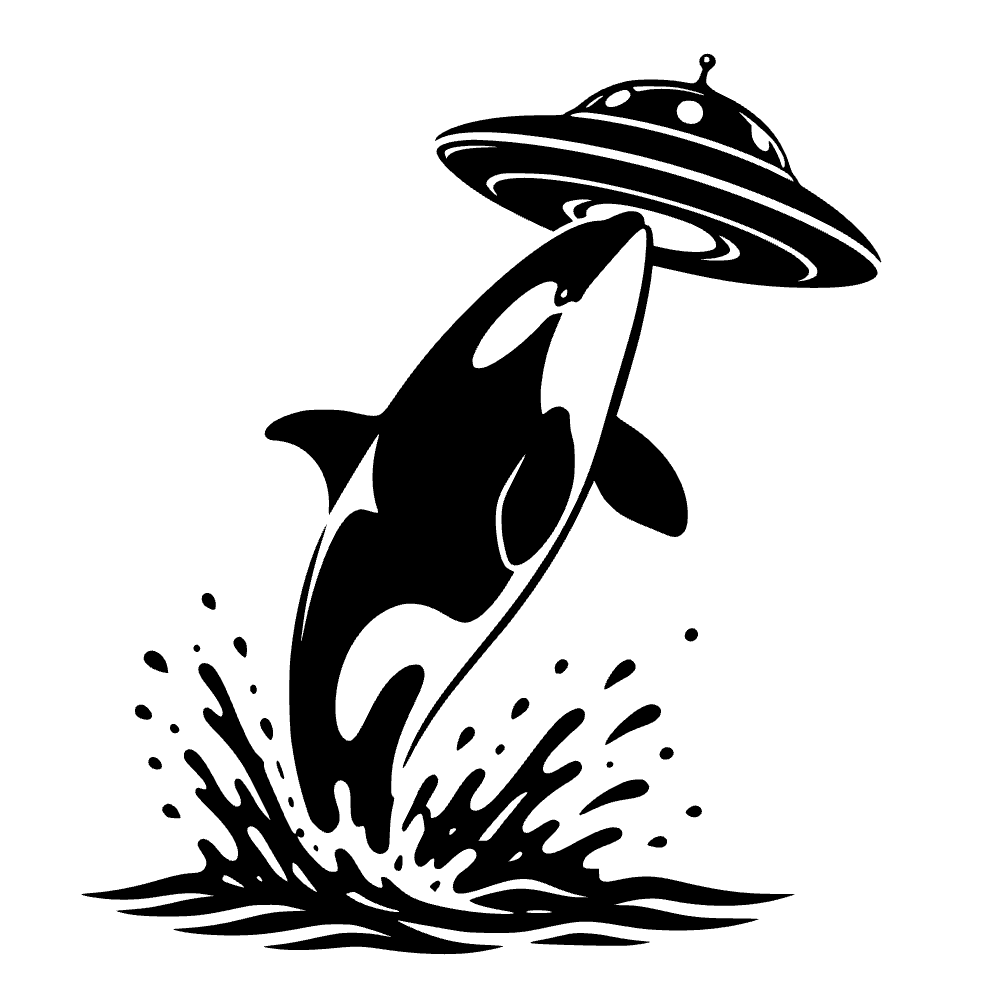 Orca saltando en el agua — archivo SVG