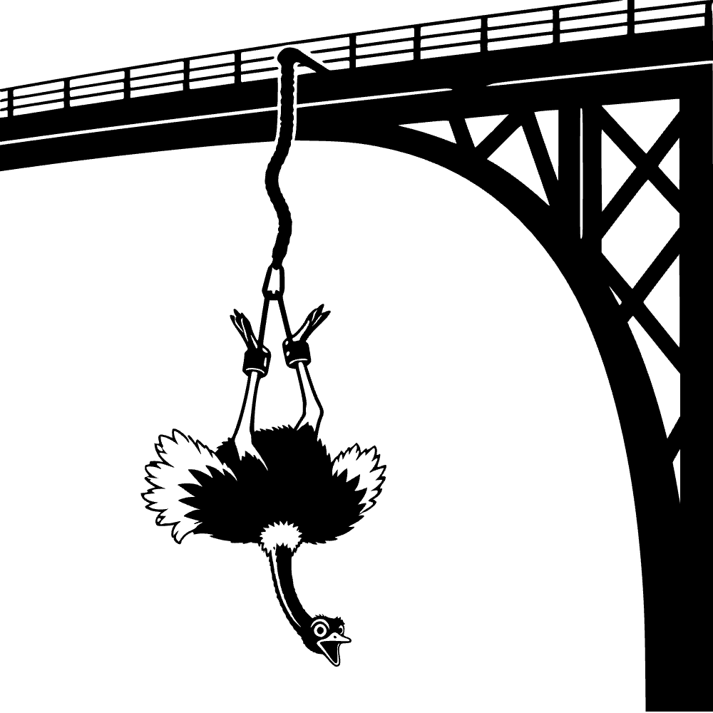 Avestruz haciendo puenting — archivo SVG