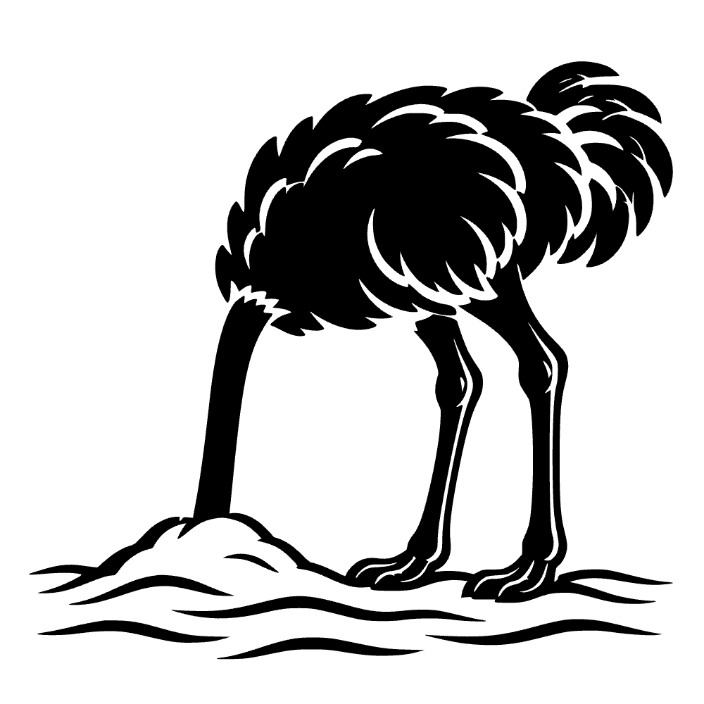 Cabeza de avestruz en la arena — archivo SVG
