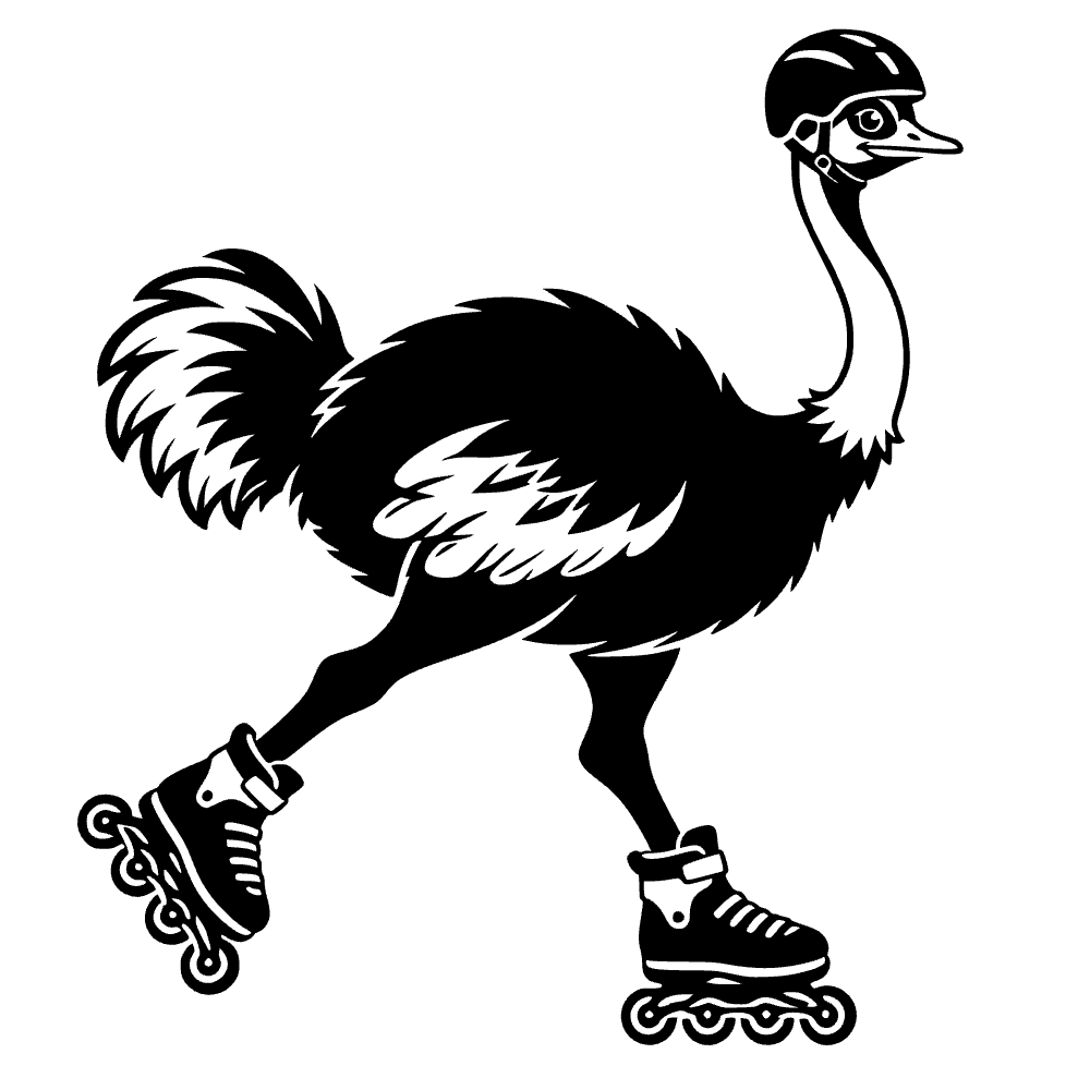 Avestruz con patines — archivo SVG