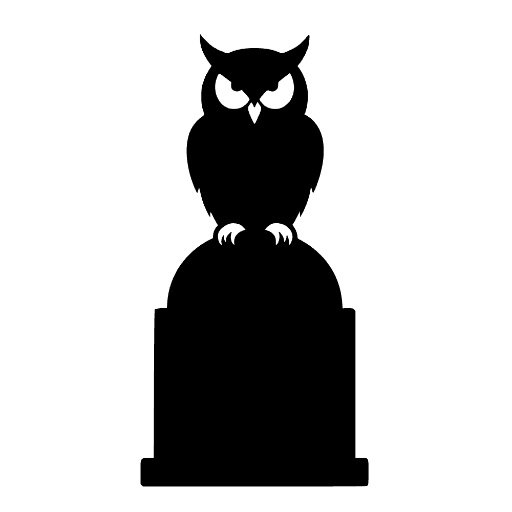 Ícono de búho en lápida — archivo SVG