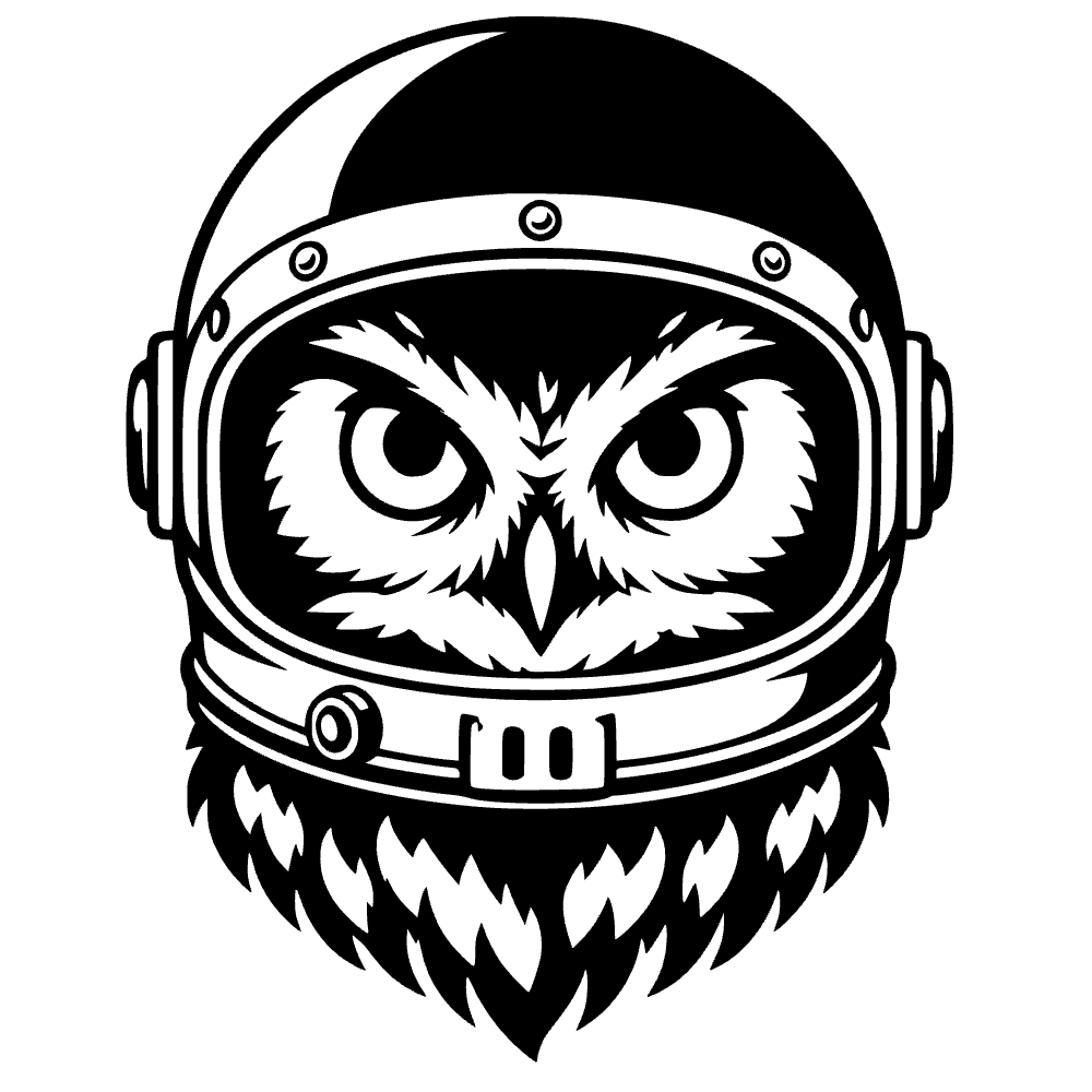 Owl Wearing Vintage Astronaut SVG SVG cut file preview