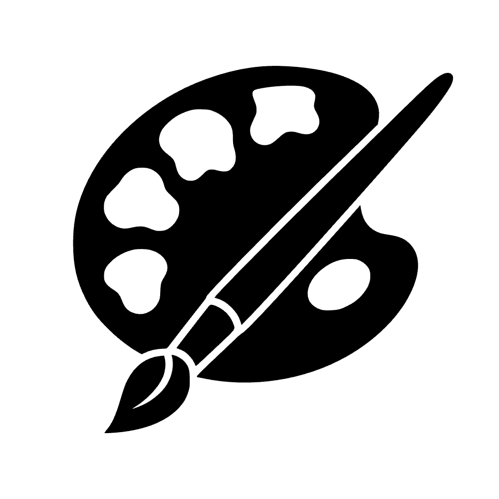 Paleta de pintura y pincel — archivo SVG