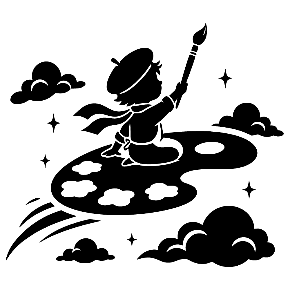 Paleta de pintura sirviendo icono volador — archivo SVG