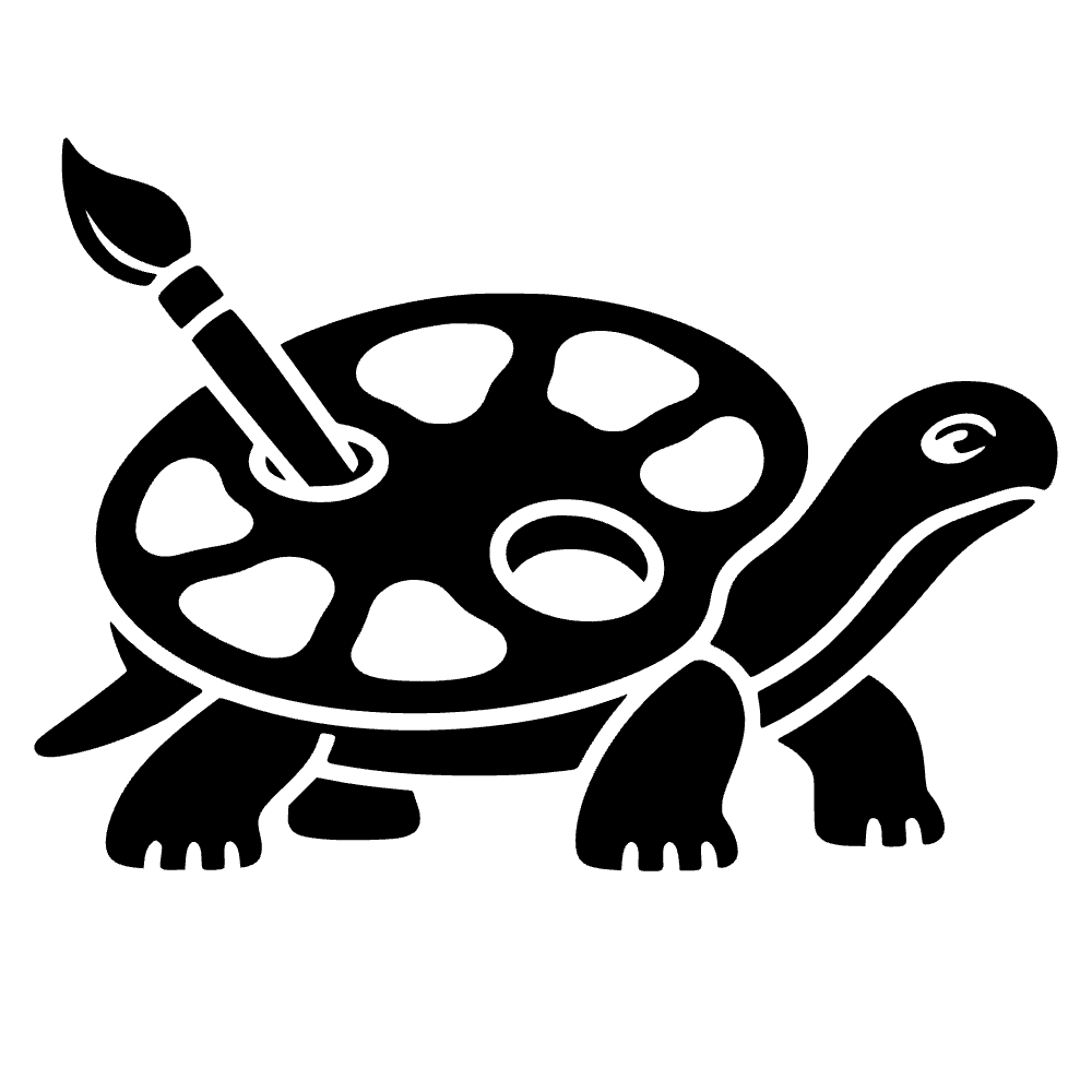 Icono de paleta de pintura y caparazón de tortuga — archivo SVG