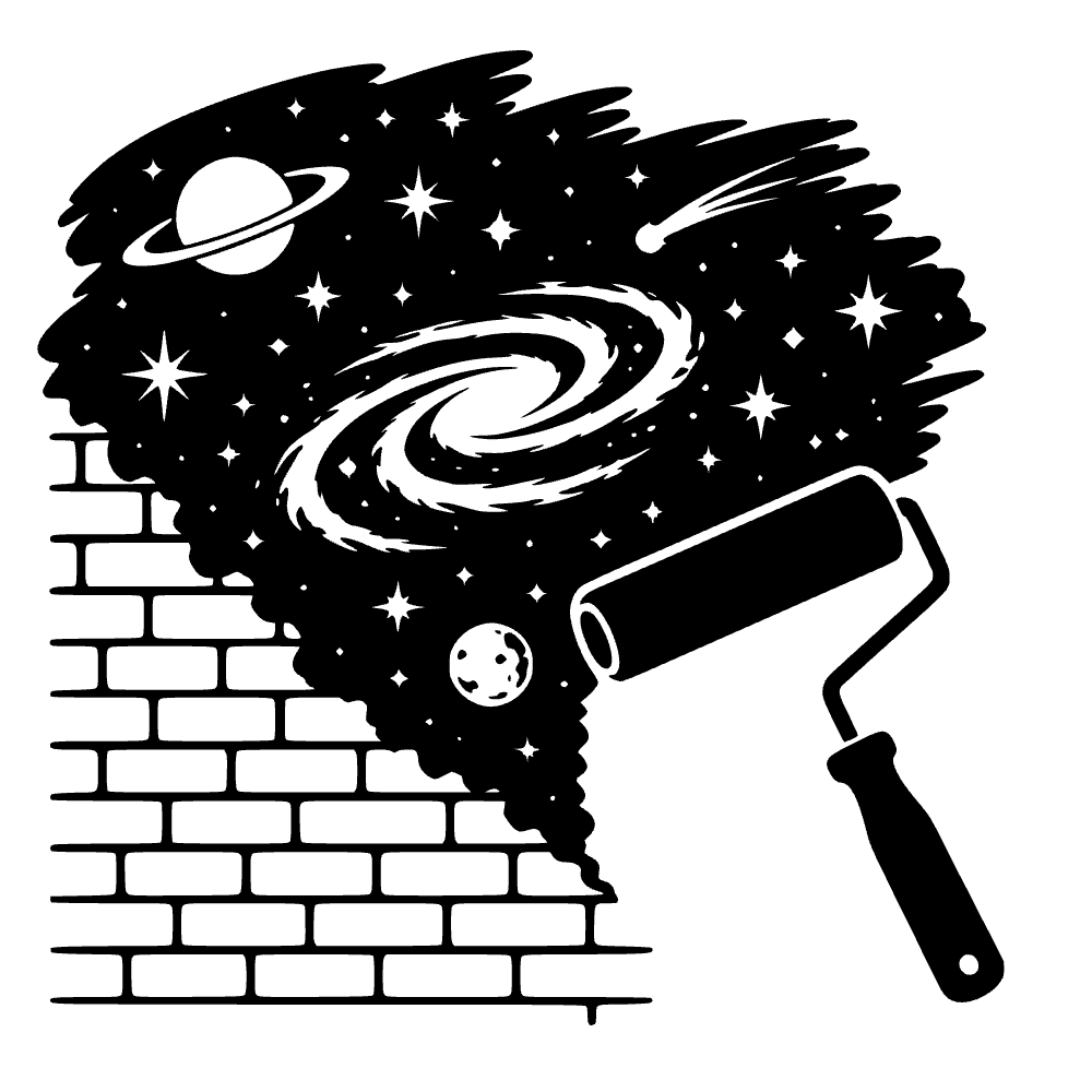 Rodillo de pintura pintando — archivo SVG