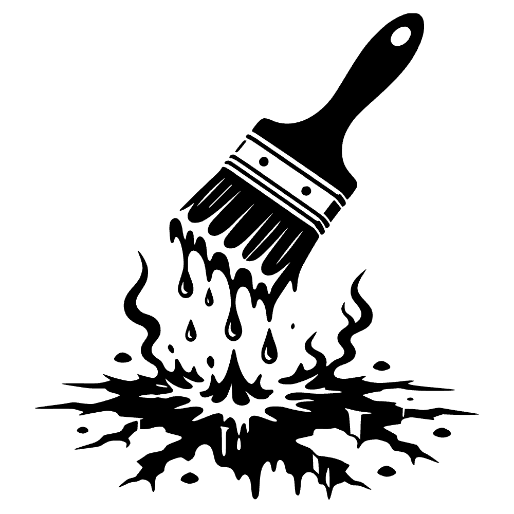Paintbrush Dripping Acid SVG cut file preview
