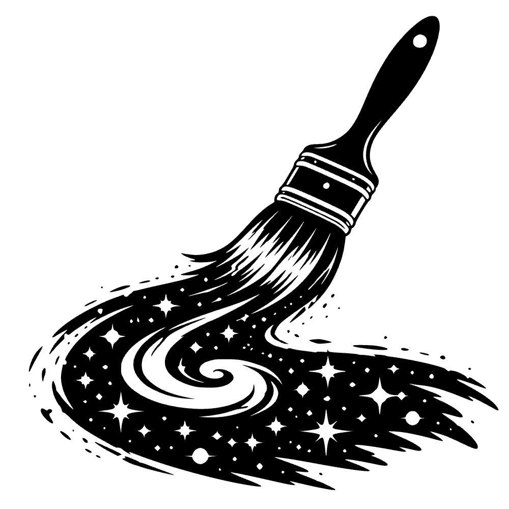 Pincel barriendo galaxia — archivo SVG