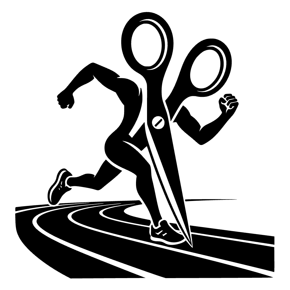 Par de tijeras corriendo en pista — archivo SVG