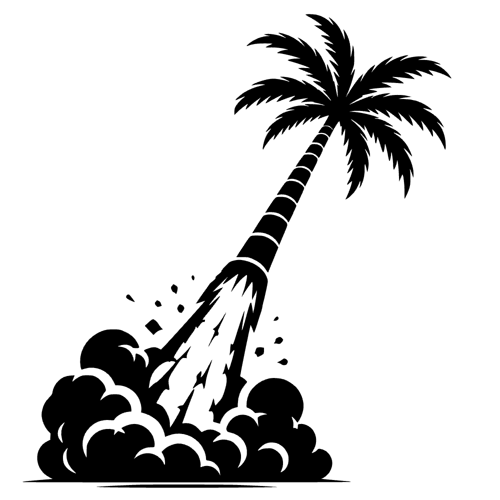 Palmera lanzando — archivo SVG