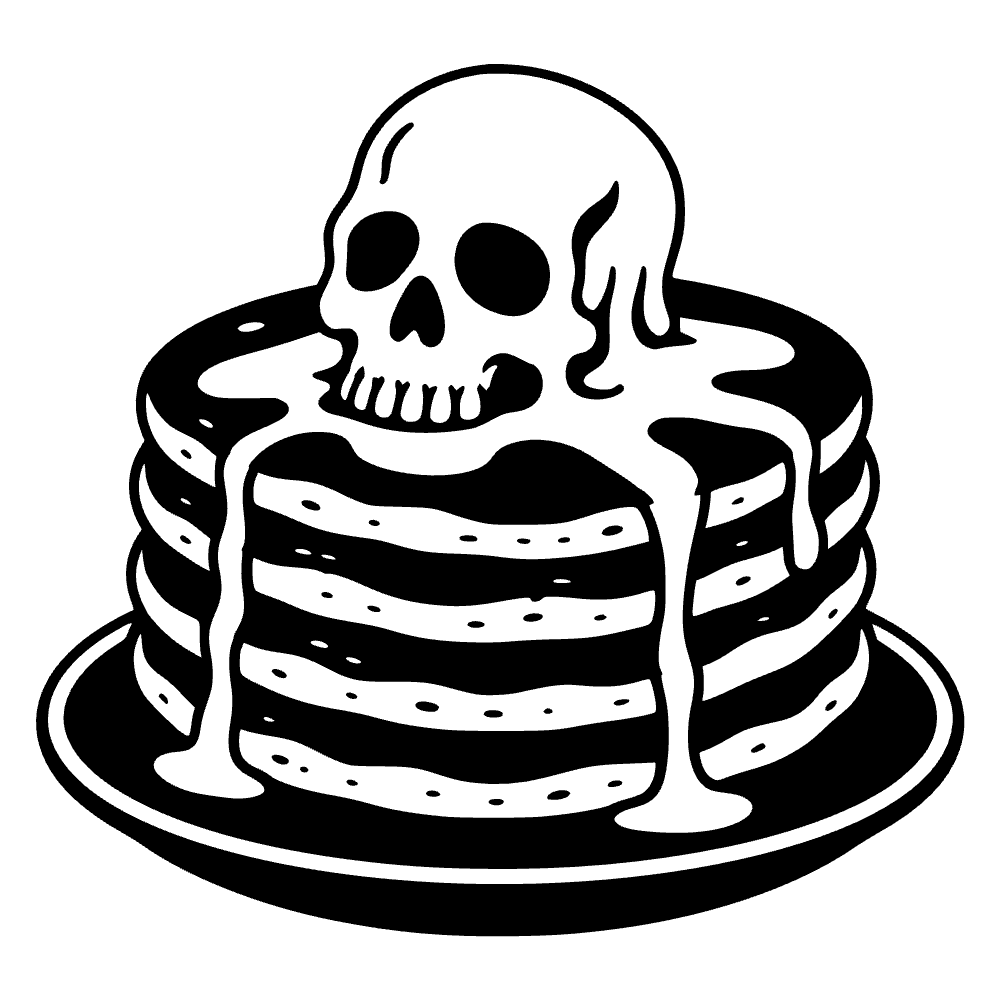 Torre de pancakes con calavera — archivo SVG