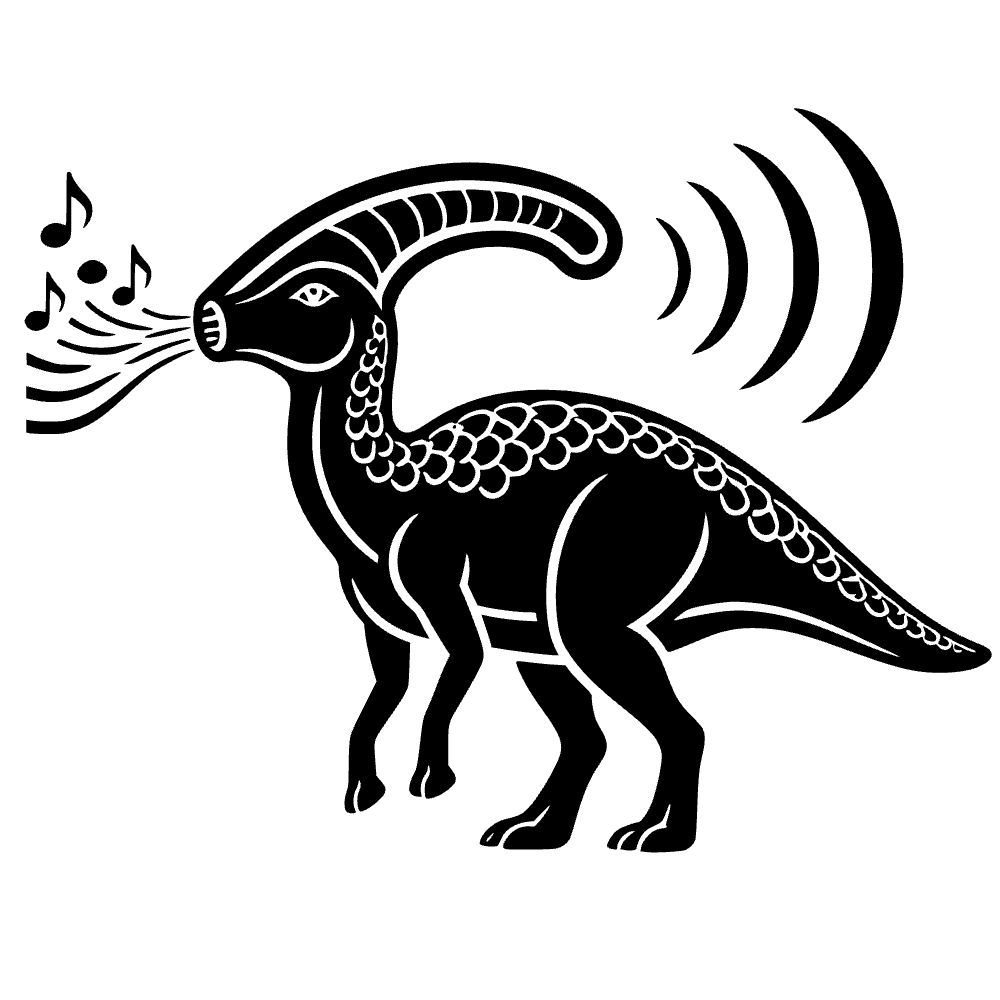 Parasaurolophus con cresta de trompeta — archivo SVG