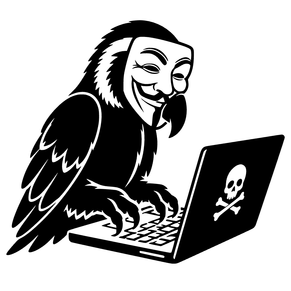 Parrot Wearing Hacker Mask Icon SVG SVG cut file preview