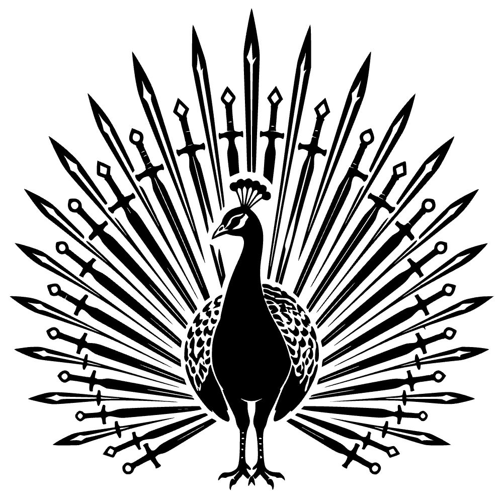Peacock Displaying Tail Feathers SVG cut file