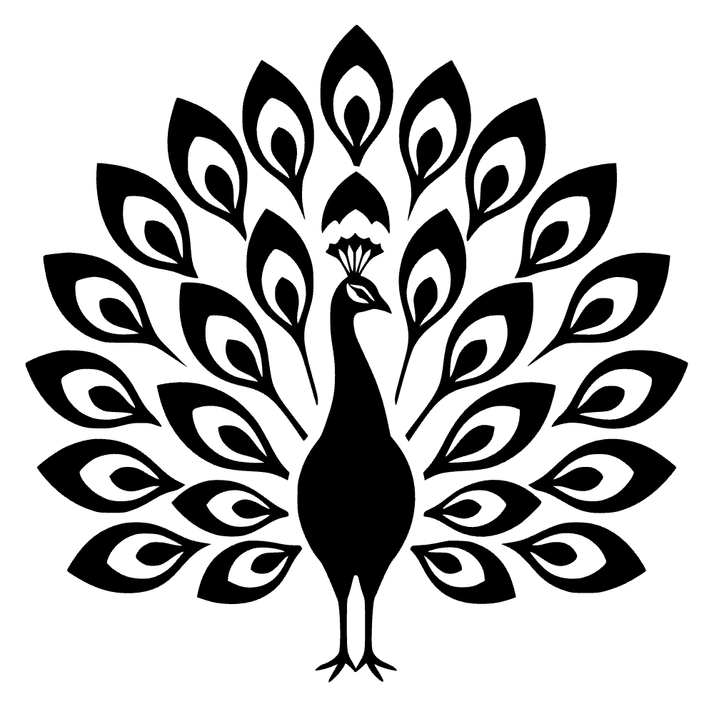 Peacock Tail Fan Icon SVG cut file preview